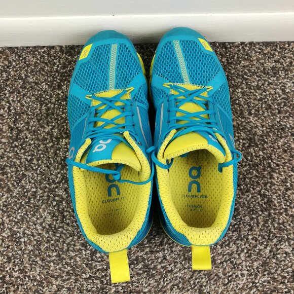 On Cloud Cloudflyer Blue/Yellow Maui/Lemon Running Shoes Womens Size 7.5 - Picture 6 of 10